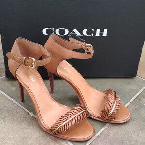 Coach Leather Heel Sandal Isabella